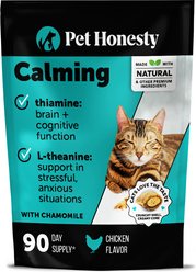 Pet Honesty Dual Texture Chicken Flavored Chew Calming Supplement for Cats, 10.5-oz pouch