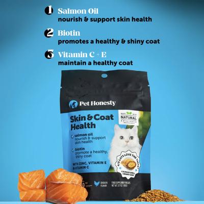 Show full view: Pet Honesty Skin & Coat Health Itchy Skin & Allergy Relief Chicken Flavored Health Supplement for Cats, 10.5-oz bag slide 4 of 9