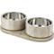 Show in main carousel: THE LICKER STORE Marbre Modern Weighted Double Marble & Stainless Steel Dog & Cat Bowl, Medium: 1.5-cup, Gray/Brown slide 1 of 8