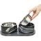 Show in main carousel: THE LICKER STORE Marbre Modern Weighted Double Marble & Stainless Steel Dog & Cat Bowl, Medium: 1.5-cup, Black/White slide 9 of 9