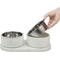 Show in main carousel: THE LICKER STORE Marbre Modern Weighted Double Marble & Stainless Steel Dog & Cat Bowl, Medium: 1.5-cup, White slide 8 of 8