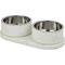 Show in main carousel: THE LICKER STORE Marbre Modern Weighted Double Marble & Stainless Steel Dog & Cat Bowl, Medium: 1.5-cup, White slide 1 of 8