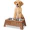 Show in main carousel: THE LICKER STORE Serenity 6.9-in Elevated Dog & Cat Wicker with Two Stainless Steel Bowls, Medium: 2.2-cup, Brown slide 5 of 6