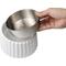 Show in main carousel: THE LICKER STORE Ripple Ridge Slanted Concrete & Stainless Steel Dog & Cat Bowl, Medium: 2-cup, White slide 8 of 8