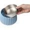 Show in main carousel: THE LICKER STORE Ripple Ridge Slanted Concrete & Stainless Steel Dog & Cat Bowl, Medium: 2-cup, Blue slide 8 of 8