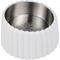 Show in main carousel: THE LICKER STORE Ripple Ridge Slanted Concrete & Stainless Steel Dog & Cat Bowl, Medium: 2-cup, White slide 1 of 8