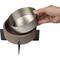 Show in main carousel: THE LICKER STORE Intersecta Concrete & Stainless Steel Dog & Cat Bowl with Metal Stand, Medium: 2-cup, Brown/Black slide 9 of 9