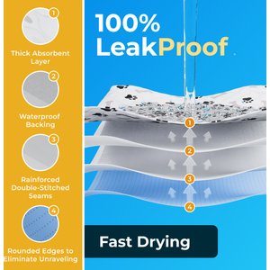 Green Lifestyle Printed Reusable Cat & Dog Pee Pads, Blue & White, 30 x 34-in, 2 count