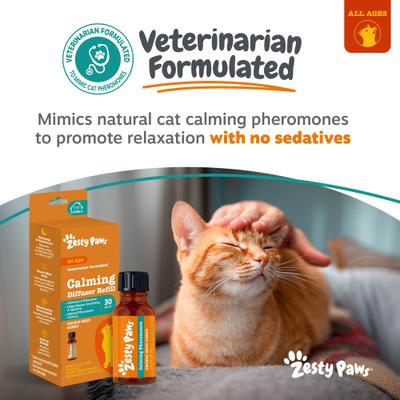 Show full view: Zesty Paws Calming Diffuser Refill for Cats, 1-fl oz bottle, 1 count slide 8 of 10