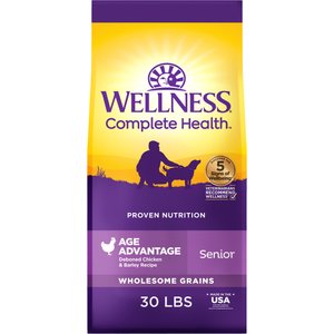 Wellness Complete Health Senior Deboned Chicken & Barley Recipe Dry Dog Food, 30-lb bag