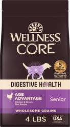 Wellness CORE Digestive Health Age Advantage Senior Chicken & Brown Rice Dry Dog Food, 4-lb bag