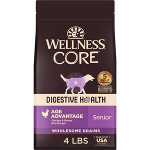 Wellness CORE Digestive Health Age Advantage Senior Chicken & Brown Rice Dry Dog Food, 4-lb bag