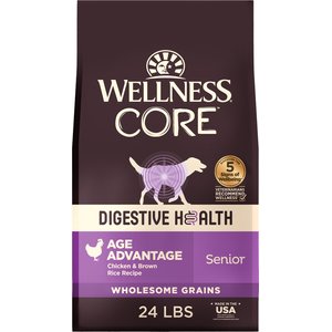 Wellness CORE Digestive Health Age Advantage Senior Chicken & Brown Rice Dry Dog Food, 24-lb bag