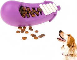 Petopia Food Shortage Freezing Eggplant Tough Dog Chew Toy, Purple/White, Medium