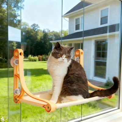 Show full view: Gapzer Espresso Cozy Hammock Polypropylene Cat Window Perch with Strong Suction Cups, 20 x 12 x 2-in, Yellow slide 8 of 9