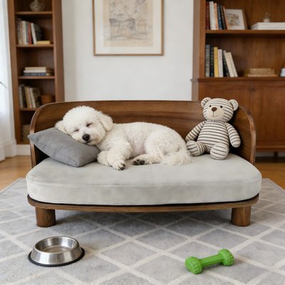 Wisfor Wisfor Elevated Cat Bed, Vintage Wood, Small