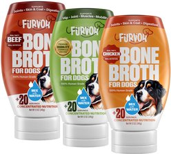 Furvor Beef, Chicken & Mobility Bone Broth Dog Food Topper, 12-oz bottle, 3 count
