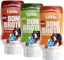 Furvor Beef, Chicken & Mobility Bone Broth Dog Food Topper, 16-oz bottle, 3 count