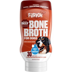 Furvor Beef Concentrated Bone Broth Digestive Health High-Protein Liquid Dog Food Topper, 16-oz bottle