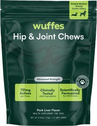 Wuffes Advanced Hip & Joint Supplement with Glucosamine & Chondroitin Pork Liver Flavored Soft Chews for Small & Medium Dogs, 6 count