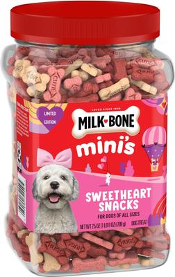 Show full view: Milk-Bone Sweetheart Snacks Mini’s Dog Treats, 25-oz canister slide 4 of 12