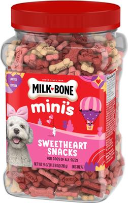 Show full view: Milk-Bone Sweetheart Snacks Mini’s Dog Treats, 25-oz canister slide 5 of 12