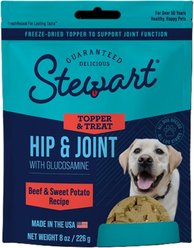 Stewart Hip & Joint with Glucosamine, Beef & Sweet Potato Recipe Limited-Ingredient Adult Freeze-Dried Dog Treats, 8-oz pouch