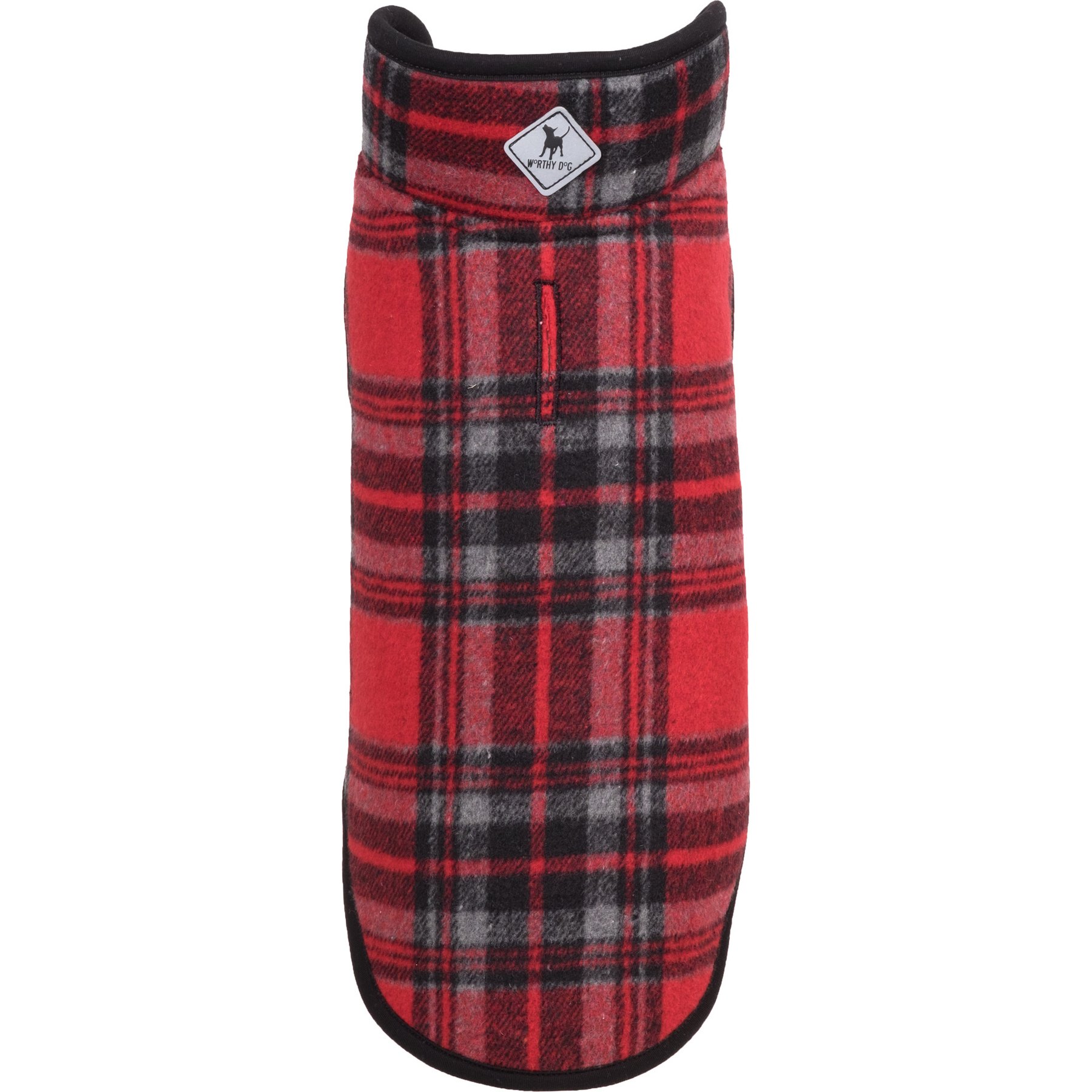 The Worthy Dog Alpine Jacket Dog Coat, Red/Black, 18-in
