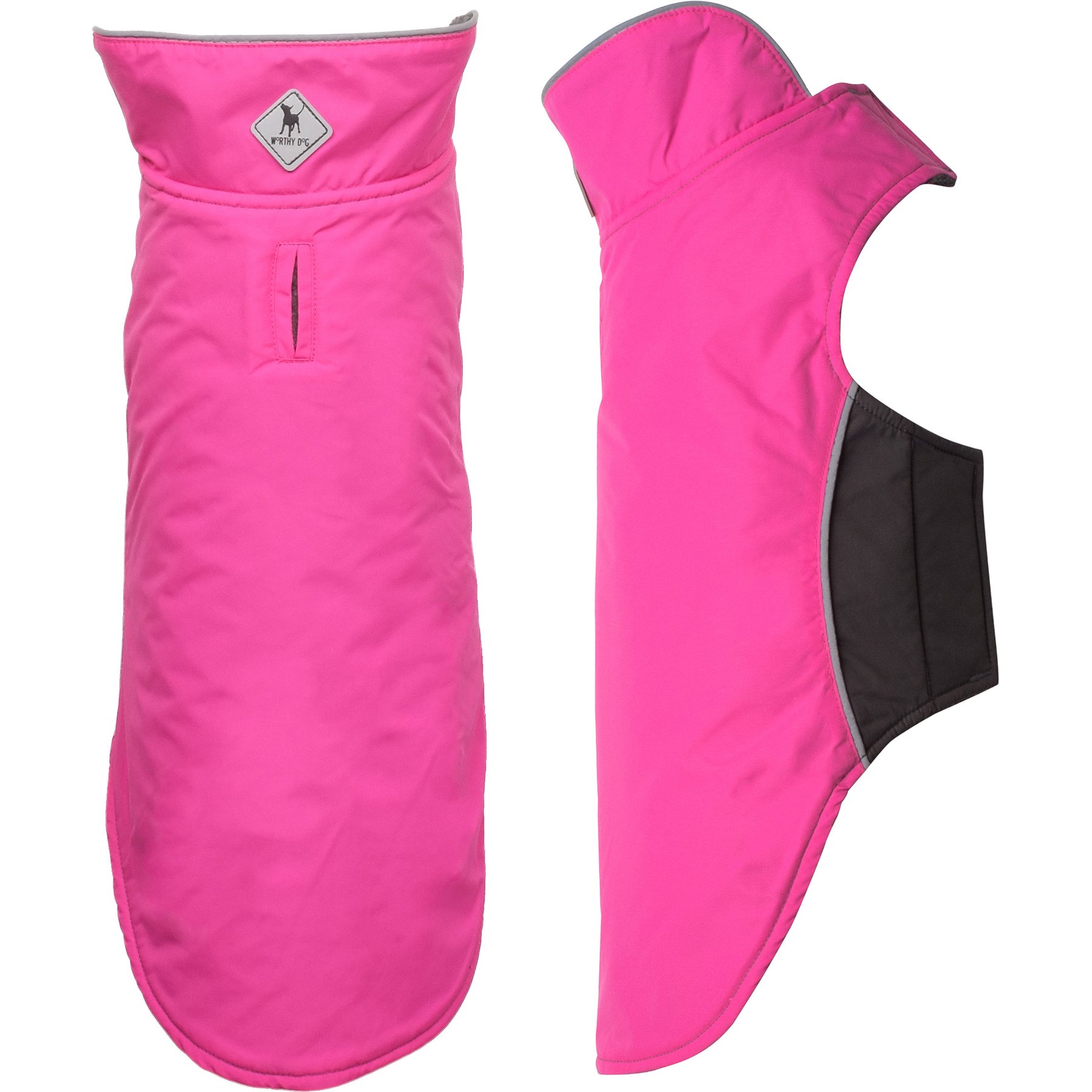The Worthy Dog Apex Jacket Dog Coat, Fuchsia, 26-in