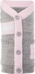 The Worthy Dog Varsity Cardigan Dog Sweater, Gray, Medium