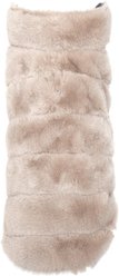 The Worthy Dog Faux Fur Dog Coat, Beige, Small