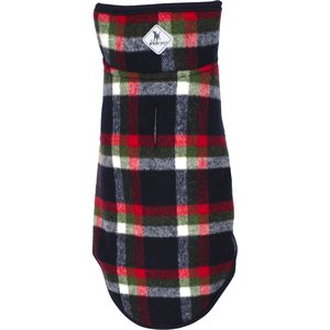 The Worthy Dog Alpine Jacket Dog Coat, Navy/Red/Olive Plaid, 10-in
