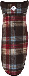 The Worthy Dog Alpine Jacket Dog Coat, Brown/Red/Blue Plaid, 14-in