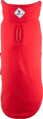 Show full view: The Worthy Dog Fargo Fleece Dog Jacket, Green/Red, 26-in slide 2 of 2