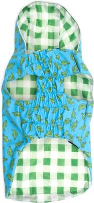 Show full view: The Worthy Dog London Dog Raincoat, Blue/Alligator, Medium slide 2 of 3