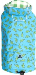 The Worthy Dog London Dog Raincoat, Blue/Alligator, Small