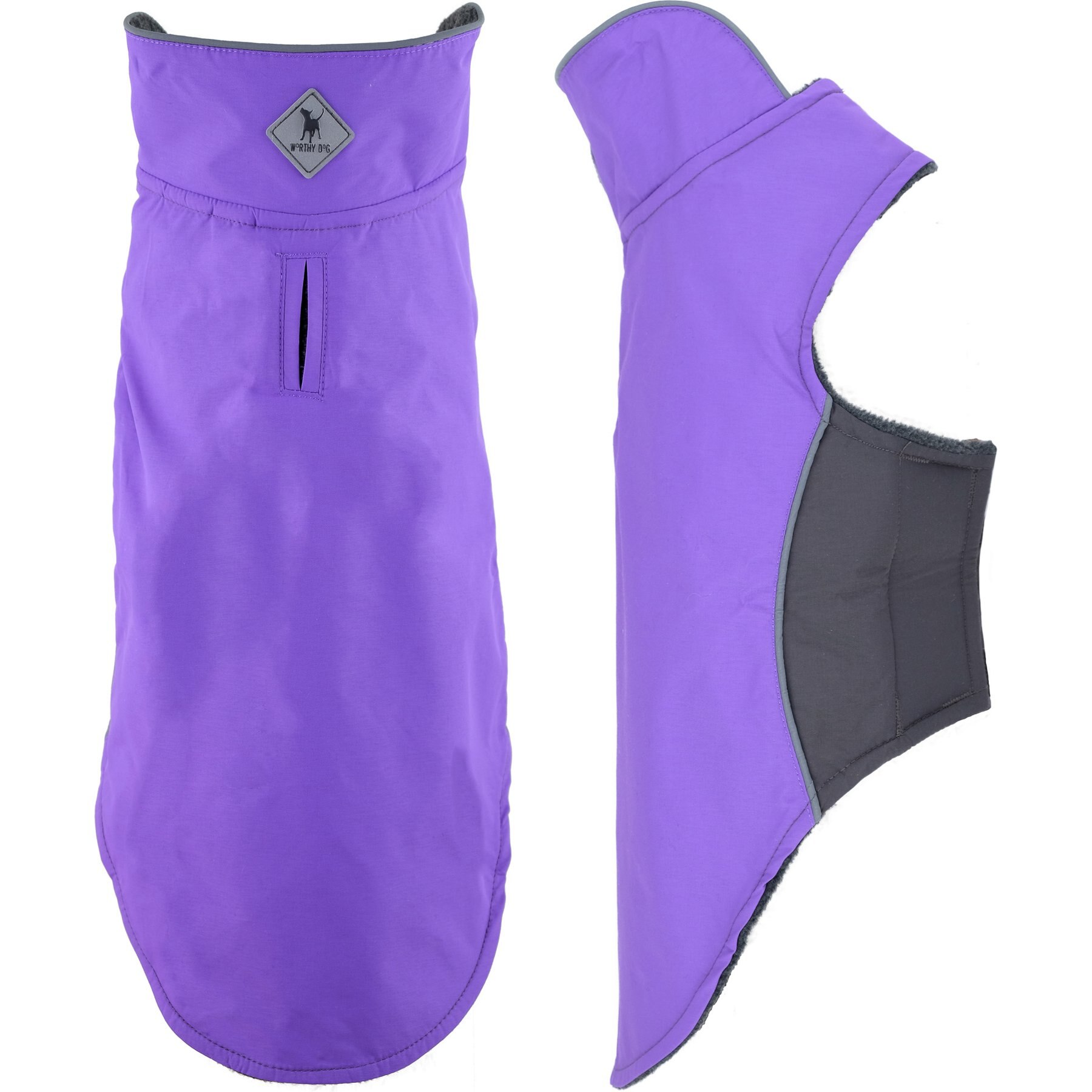The Worthy Dog Apex Jacket Dog Coat, Purple, 30-in