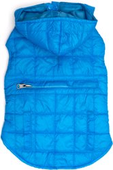 The Worthy Dog Packable Puffer Jacket Dog Coat, Blue, XX-Large
