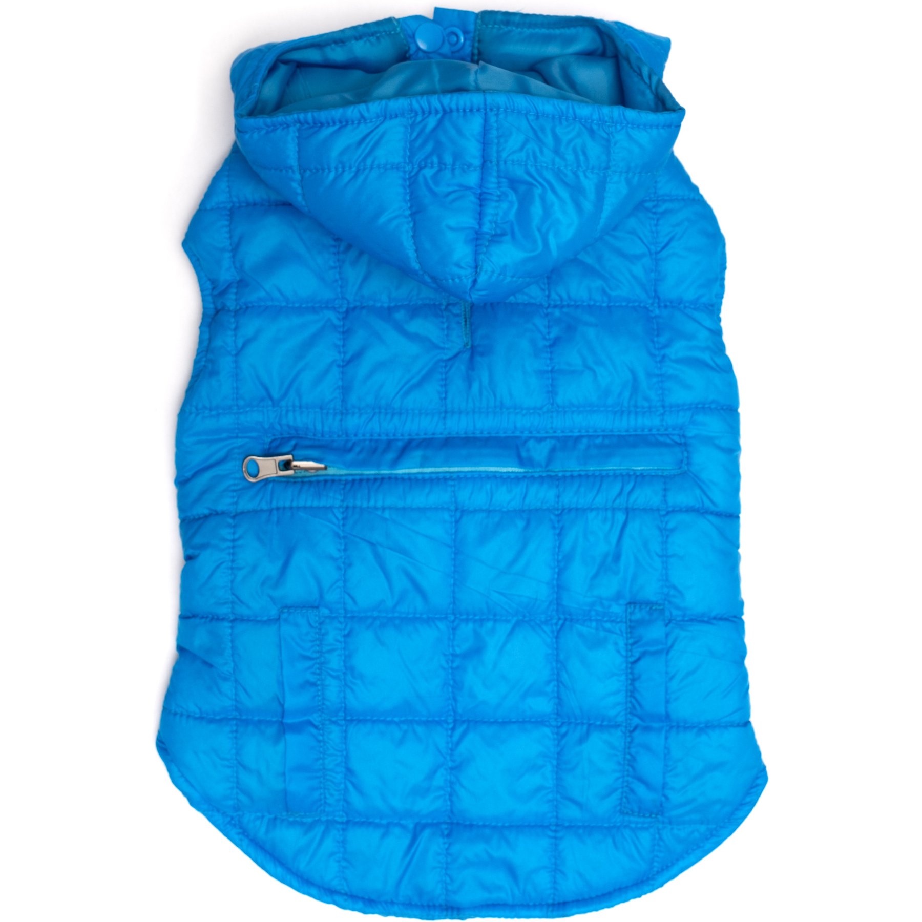 The Worthy Dog Packable Puffer Jacket Dog Coat, Blue, Medium
