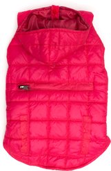The Worthy Dog Packable Puffer Jacket Dog Coat, Pink, Medium