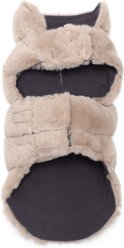 The Worthy Dog Faux Fur Dog Coat, Beige, Medium slide 2 of 3
