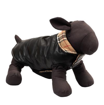 Show full view: The Worthy Dog Faux Leather Reversible Dog Jacket, Black, XX-Large slide 3 of 4