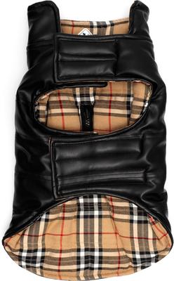 Show full view: The Worthy Dog Faux Leather Reversible Dog Jacket, Black, XX-Large slide 4 of 4