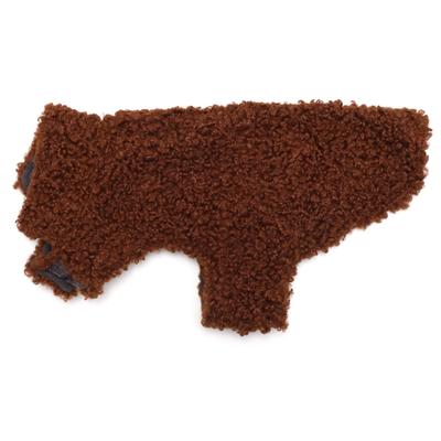 Show full view: The Worthy Dog Boucle Dog Coat, Brown, Medium slide 3 of 3