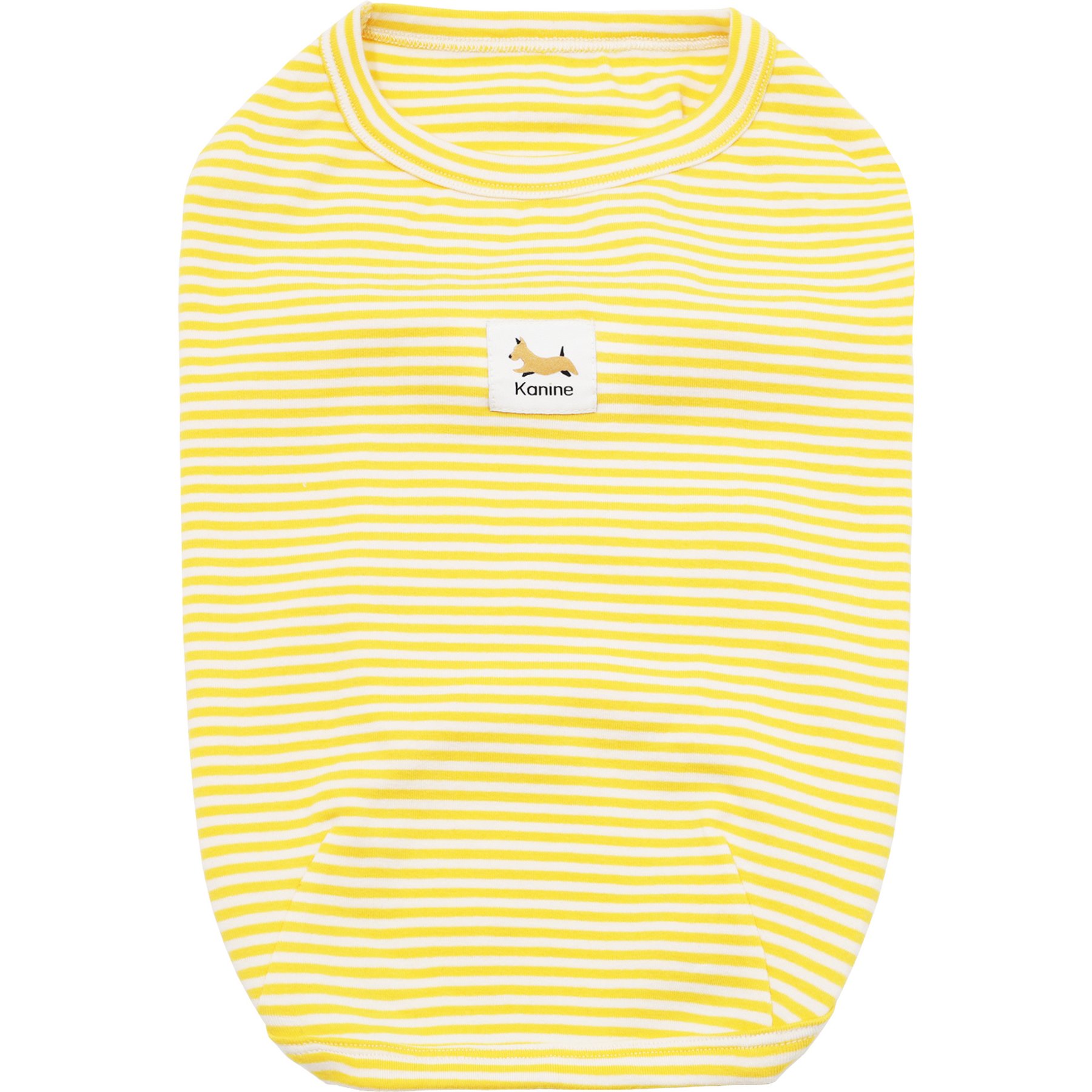 Kanine Stripe Dog T-Shirt, Solar Power Yellow, XX-Small