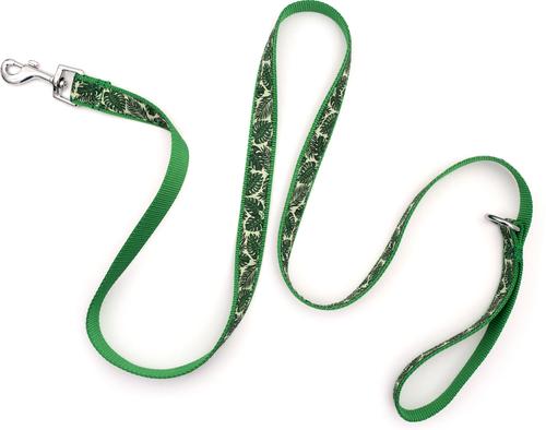 Show full view: The Worthy Dog Tropical Leaves Dog Lead, Green, Large: 5-ft long, 1-in wide slide 3 of 4