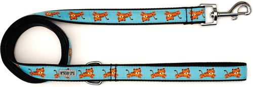 Show full view: The Worthy Dog Tigers Dog Lead, Blue, Large: 5-ft long, 1-in wide slide 2 of 3