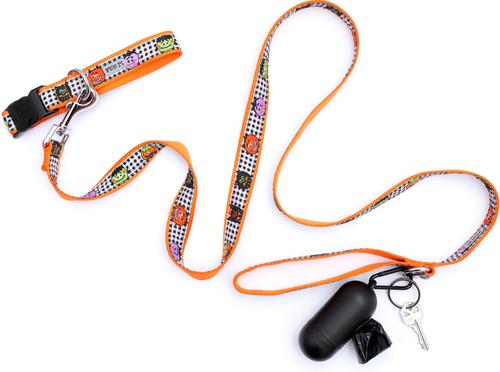 Show full view: The Worthy Dog Monster Mash Dog Lead, Black/White Multi, Large: 5-ft long, 1-in wide slide 4 of 4