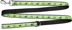 The Worthy Dog Pandas Dog Lead, Green, Large: 5-ft long, 1-in wide slide 2 of 3
