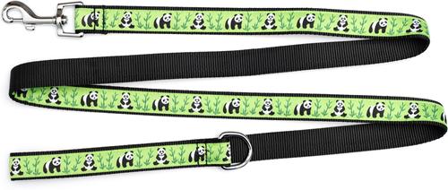Show full view: The Worthy Dog Pandas Dog Lead, Green, Small: 5-ft long, 5/8-in wide slide 3 of 4